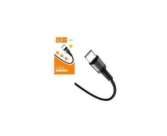  USB-кабель Denmen D39T, Type-C, 3,6 А,  нейлон, 1.0 м, круглый, зеленый 