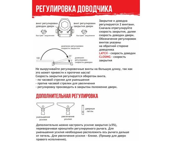  Доводчик НОРА-М Isparus 410 (17200) дверной 15-60кг коричневый 