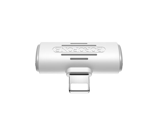  Переходник 8 pin - 2x 8 pin(f) Borofone BV6 Comfortable, круглый, пластик, цвет: белый (1/150/900) 