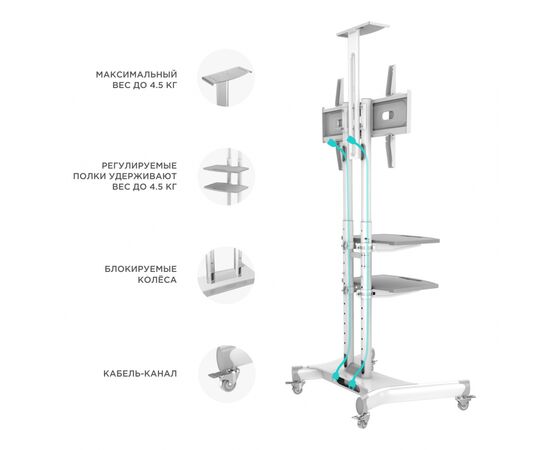  40"-70" Мобильная стойка ONKRON TS1552 White 
