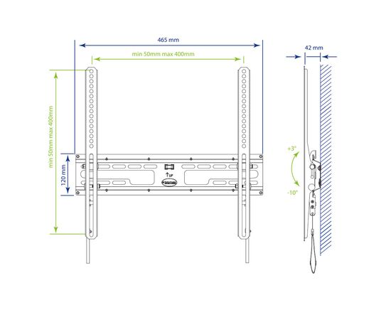  26"-55" Кронштейн Kromax FLAT-4 Черный Наклонный макс.25кг 