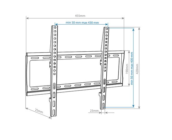  22"-65" Кронштейн Arm Media STEEL-3 фиксированный черный макс.50кг 