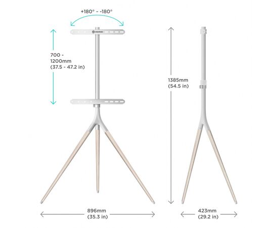 Мобильная стойка ONKRON TS1220 белый 