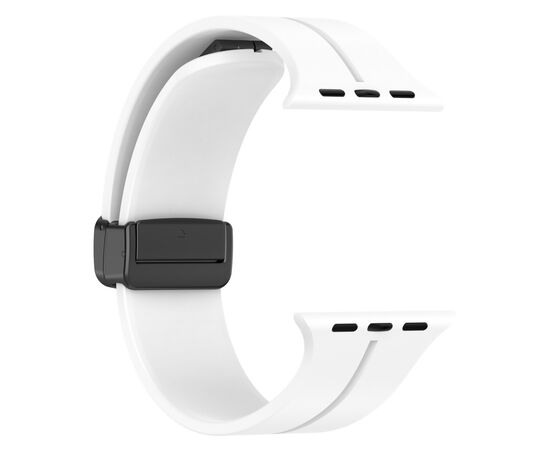  Ремешок на магнитной застёжки-бабочки APW29  для Apple Watch 42/44/45мм  / Браслет силиконовый с soft touch (соф тач) покрытием для Smart X8 Ultra, Smart GS8 Ultra/ белый 