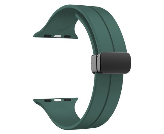  Ремешок на магнитной застёжки-бабочки APW29  для Apple Watch 38/40/41мм  / Браслет силиконовый с soft touch (соф тач) покрытием для Smart X7 mini/Smart GS8 mini/ сосновый 