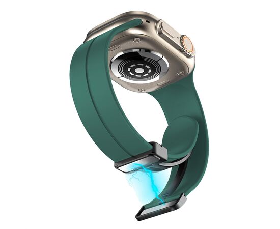  Ремешок на магнитной застёжки-бабочки APW29  для Apple Watch 38/40/41мм  / Браслет силиконовый с soft touch (соф тач) покрытием для Smart X7 mini/Smart GS8 mini/ сосновый 