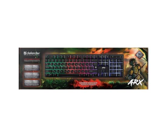  Клавиатура Defender Arx GK-196L мембранная игровая с подсветкой USB (black) (202855) 