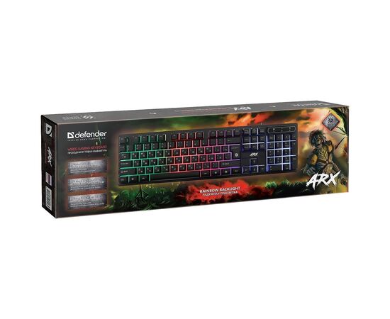  Клавиатура Defender Arx GK-196L мембранная игровая с подсветкой USB (black) (202855) 