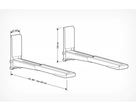  Кронштейн для СВЧ Holder MWS-2003 черный макс.40кг настенный фиксированный 