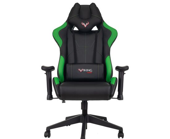  Кресло Zombie Viking 5 Aero LGreen игровое черный/салатовый искусственная кожа 