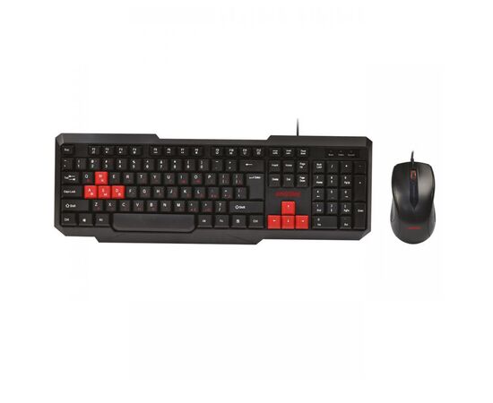  Проводной набор Smart Buy SBC-230346-KR ONE мембранная, игровая клавиатура+мышь (black/red) (116567) 