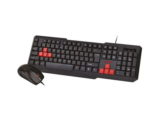  Проводной набор Smart Buy SBC-230346-KR ONE мембранная, игровая клавиатура+мышь (black/red) (116567) 