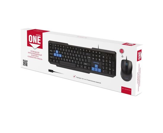  Проводной набор Smart Buy SBC-230346-KR ONE мембранная, игровая клавиатура+мышь (black/red) (116567) 