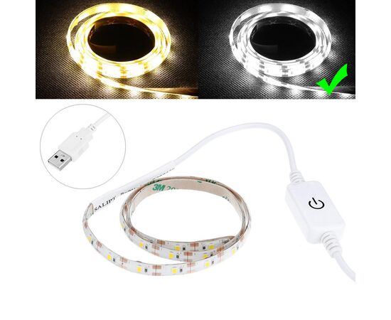  Огонек OG-LDL10 Белая 2835 светодиодная лента 0,3м (USB)					 