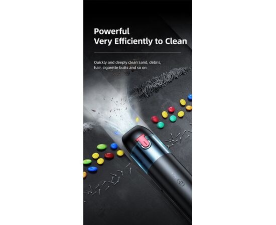  Автомобильный пылесос USAMS Mini Handheld Vacuum Cleaner - Geoz Series, 1.5A, 7800mAh, черный 