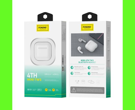  Беспроводные Bluetooth-наушники Foneng BL101 mini (White) 