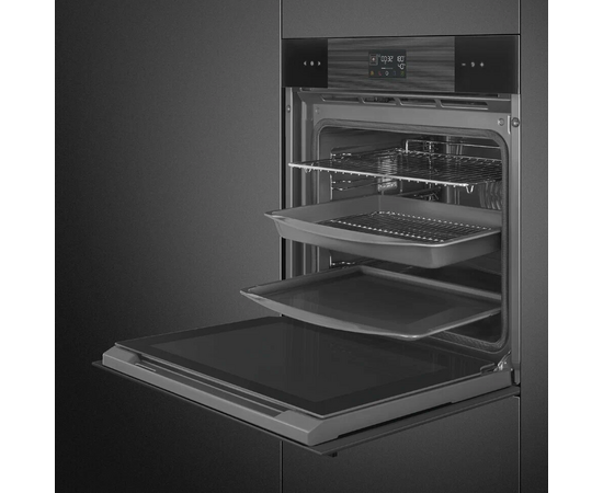  Духовой шкаф SMEG SOP6102S2PB3 Linea 60см, с паром, пиролитическая очистка, 12 программ, 68л, черный 