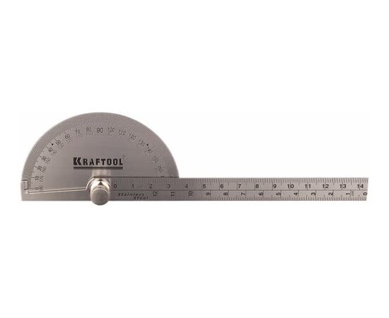  Транспортир с линейкой Kraftool Protractor 34290 нерж.сталь/145мм 
