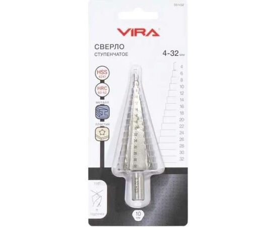  Сверло ступенчатое VIRA 551432 4-32 мм (шаг 2мм) 