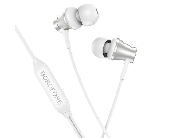  Проводные наушники с микрофоном внутриканальные Borofone BM73 Jack 3,5  (silver) (217923) 