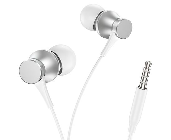  Проводные наушники с микрофоном внутриканальные Borofone BM73 Jack 3,5  (silver) (217923) 