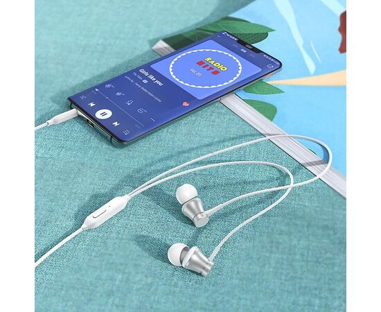  Проводные наушники с микрофоном внутриканальные Borofone BM73 Jack 3,5  (silver) (217923) 