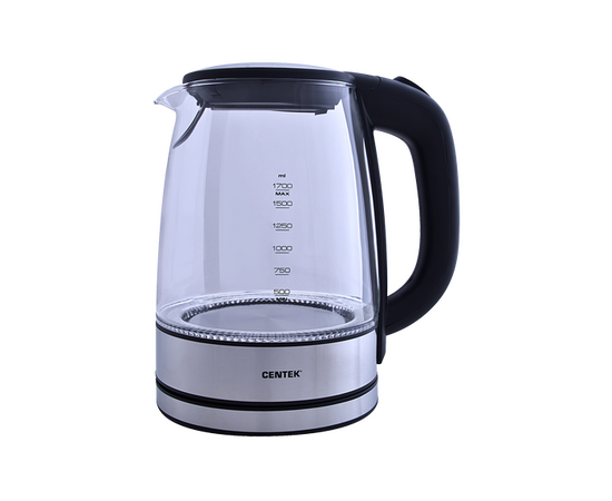  Чайник Centek СТ-0030 стекло 1.7л. 2200Вт, внутр. LED подсветка .защита от вкл б/воды 