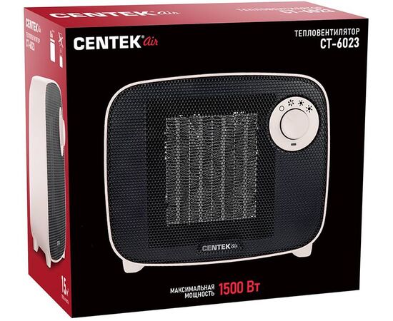  Тепловентилятор Centek СТ-6023 керам нагреватель 750/1500Вт, защита от перегрева, обогрев/вентиляция 