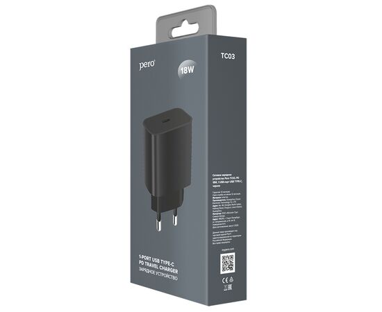  СЗУ PERO TC03 PD 18W черный 