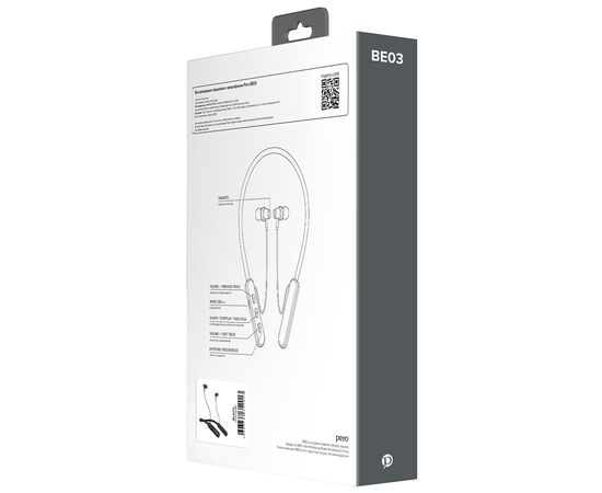  Беспроводные наушники PERO BE03 SPORTLIFE Black, вакуумные 