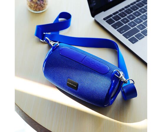  Колонка портативная Borofone BR4, Horizon, пластик, Bluetooth, USB, microSD, AUX, цвет: светло синий (1/50) 