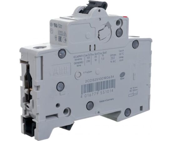  Выключатель автоматический модульный ABB S201 2CDS251001R0634 1п C 63А 6кА 