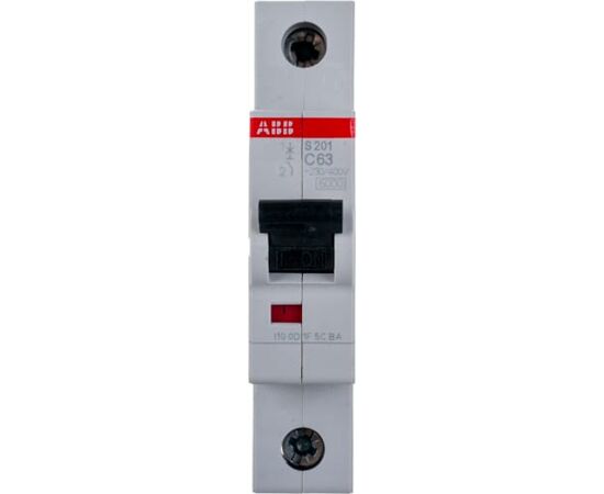  Выключатель автоматический модульный ABB S201 2CDS251001R0634 1п C 63А 6кА 