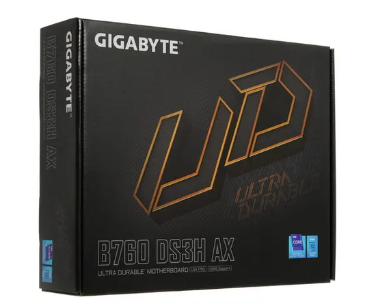  MB s1700 Gigabyte B760 DS3H AX, Intel B760, 4xDDR4-3200 МГц, 5xPCI-Ex16, 2xM.2, Standard-ATX 