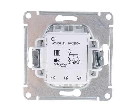 Выключатель Schneider Electric AtlasDesign (ATN0010131) 1-клавишный с подсветкой, сх.1а, 10АХ, карбон 