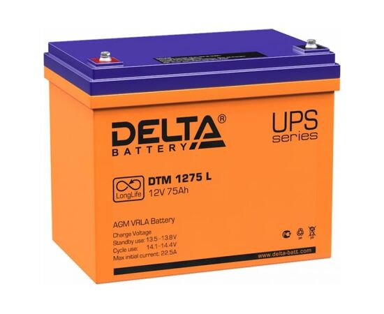  Батарея Delta DTM 1275 L (12V, 75Ah) 