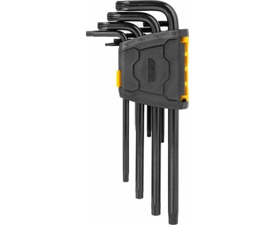  Набор ключей Torx Deli DL234209H удлиненных 9 шт T10,T15,T20,T25,T27,T30,T40,T45,T50, пластиковый держатель 