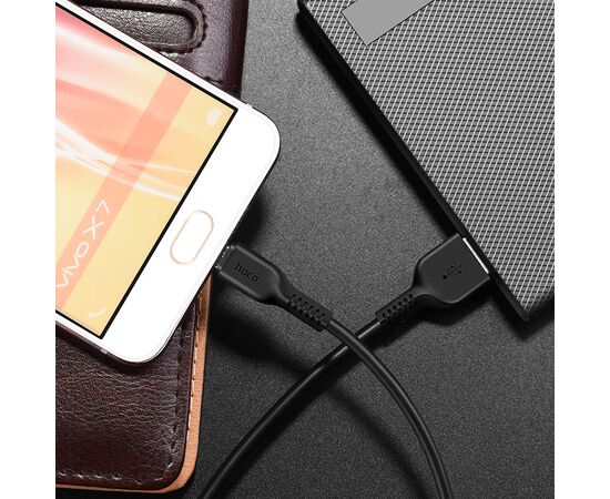  Кабель USB - 8 pin HOCO X13 Easy, 1.0м, круглый, 2.4A, силикон, цвет: чёрный(1/36/360) 
