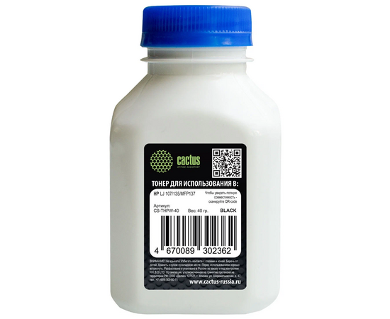  Тонер Cactus CS-THPW-40 черный для HP LJ 107/135/MFP137/408/MFP432 