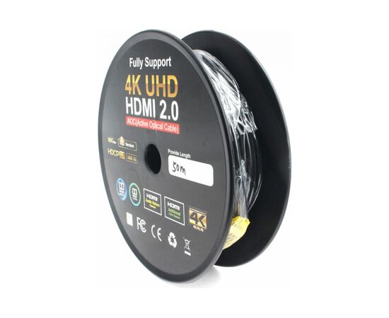  Кабель активный оптический Cablexpert CCBP-HDMI-AOC-50M HDMI v2.0 50м 19M/19M AOC Premium Series позол.разъемы экран коробка 