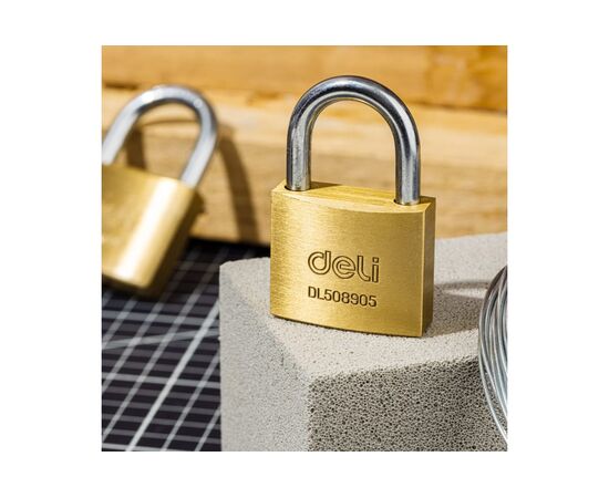  Замок навесной Deli DL508905 латунный, 40мм 
