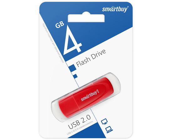  USB  4GB  Smart Buy  Scout  красный 