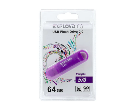  USB  64GB  Exployd  570  пурпурный 