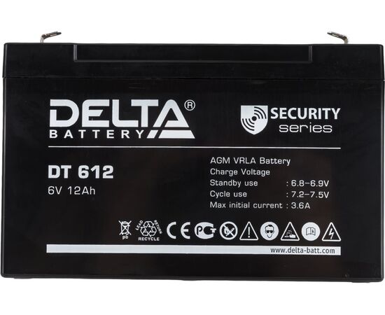  Батарея Delta DTM 612 (6V, 12Ah) 