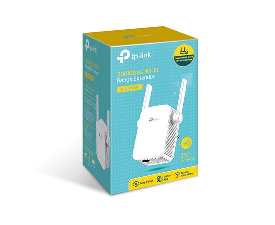  TP-LINK TL-WA855RE, Wi-Fi Усилитель универсальный, 300Mbps, 2T2R, 2.4GHz, 802.11b/g/n, 1 10/100Mbps LAN port, 2 external antennas 