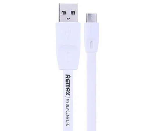  Кабель USB REMAX RC-001m Full Speed USB - MicroUSB, 2.1А, 1 м, белый 