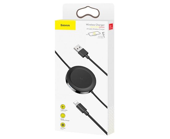  Кабель USB BASEUS с беспроводной зарядкой USB - Lightning, 3A, 17W, 1.2 м, черный 