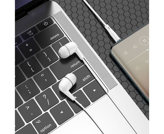  Проводные наушники HOCO M97 Enjoy, Jack 3.5mm, 1.2 м, белый 
