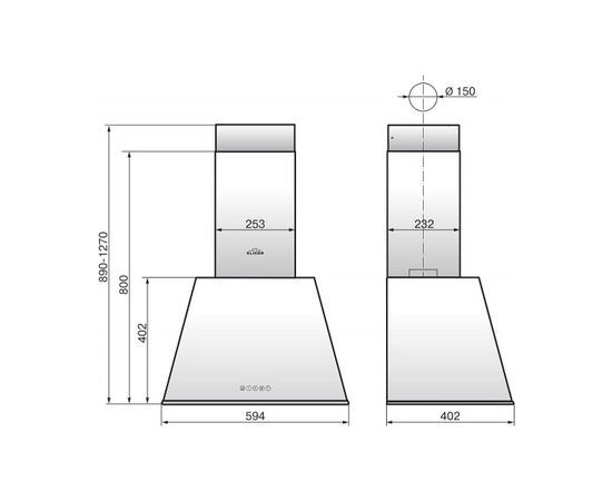  Вытяжка каминная Elikor Антрацит 60П-650-Е3Д белый/белое стекло сенсорное (1 мотор) 