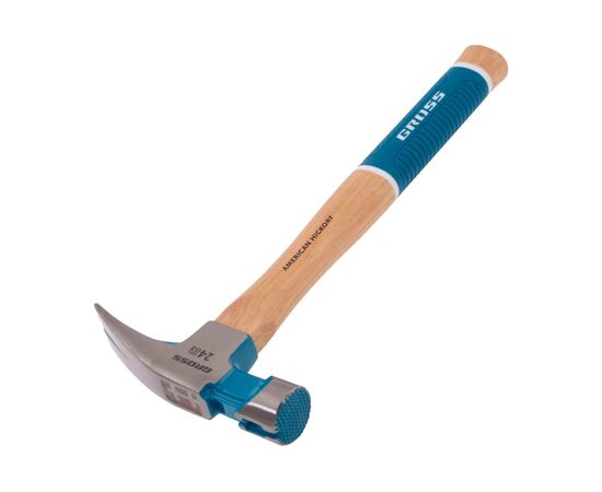  Молоток-гвоздодер GROSS American Hickory (10425) 680 г, угол 75, магнит, обрезиненная рукоятка 
